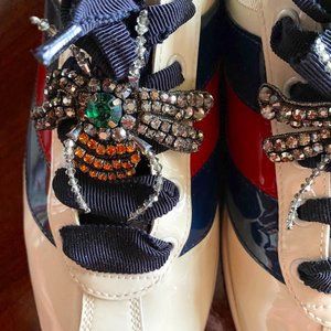GUCCI Falacer Ace Bee Crystal Sneaker Box 40.5
